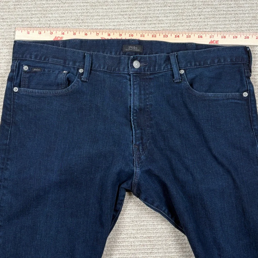 Polo Ralph Lauren Varick Slim Straight Jeans Men 40x32 Blue Denim Preppy Classic
